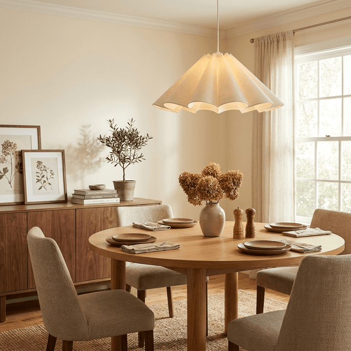 Parasol Pleated Fabric Pendant Light - Vakkerlight