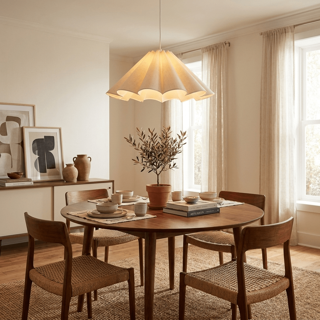 Parasol Pleated Fabric Pendant Light - Vakkerlight