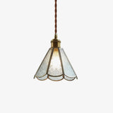 Lampe suspendue en verre à motifs
