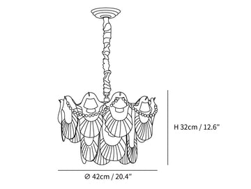 Perlen-Glaskugel-Kronleuchter — Maßzeichnungen 1