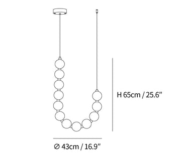 Acrylic Pearl Necklace Chandelier — Dimension drawings 1
