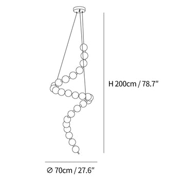 Acrylic Pearl Necklace Chandelier — Dimension drawings 6