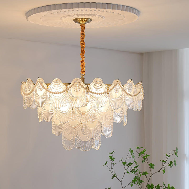 Pearl Glass Shell Chandelier - Vakkerlight