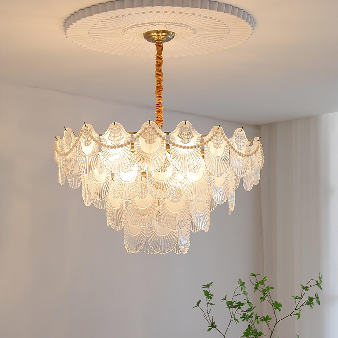 Pearl Glass Shell Chandelier - Vakkerlight