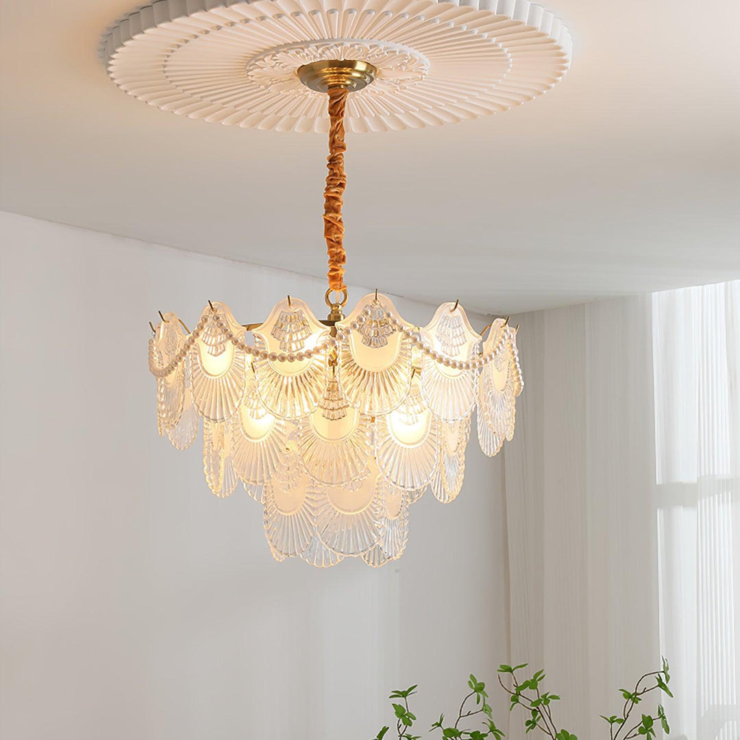 Pearl Glass Shell Chandelier - Vakkerlight