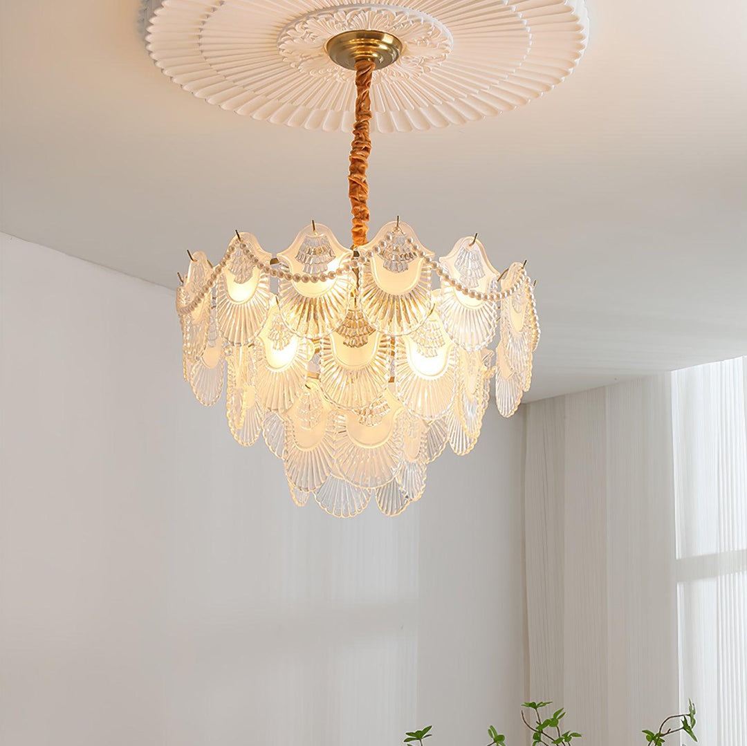 Pearl Glass Shell Chandelier - Vakkerlight