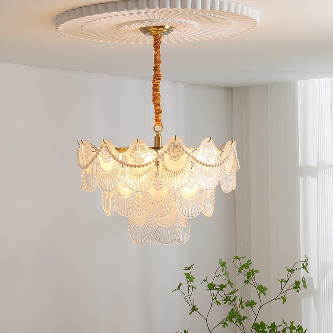 Pearl Glass Shell Chandelier - Vakkerlight