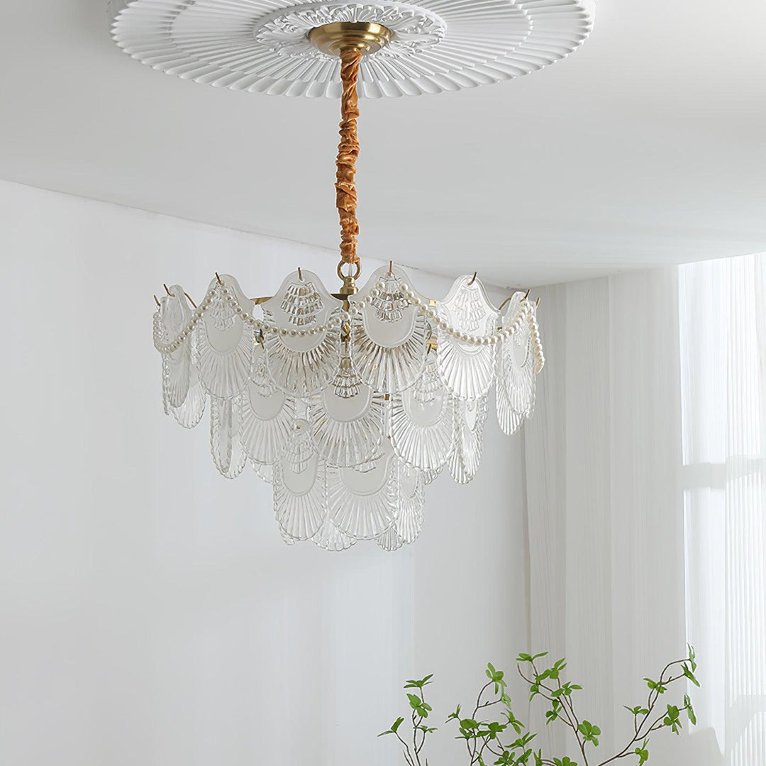 Pearl Glass Shell Chandelier - Vakkerlight