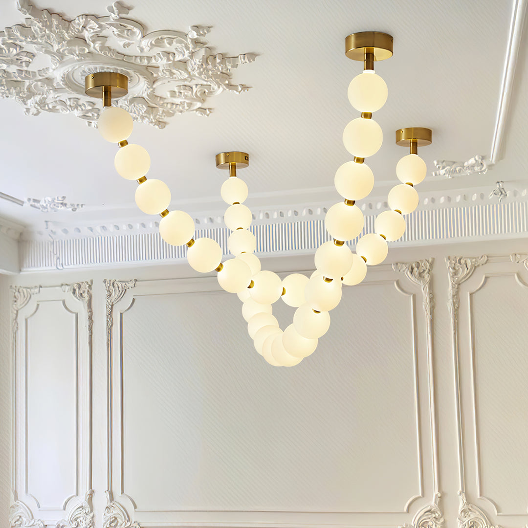 Pearl Necklace Balls Chandelier - Vakkerlight