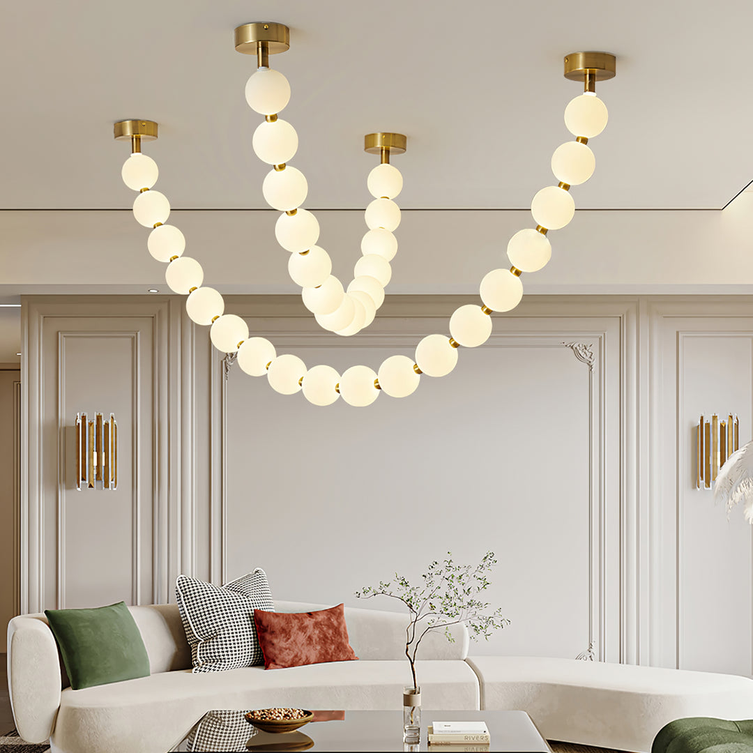 Pearl Necklace Balls Chandelier - Vakkerlight