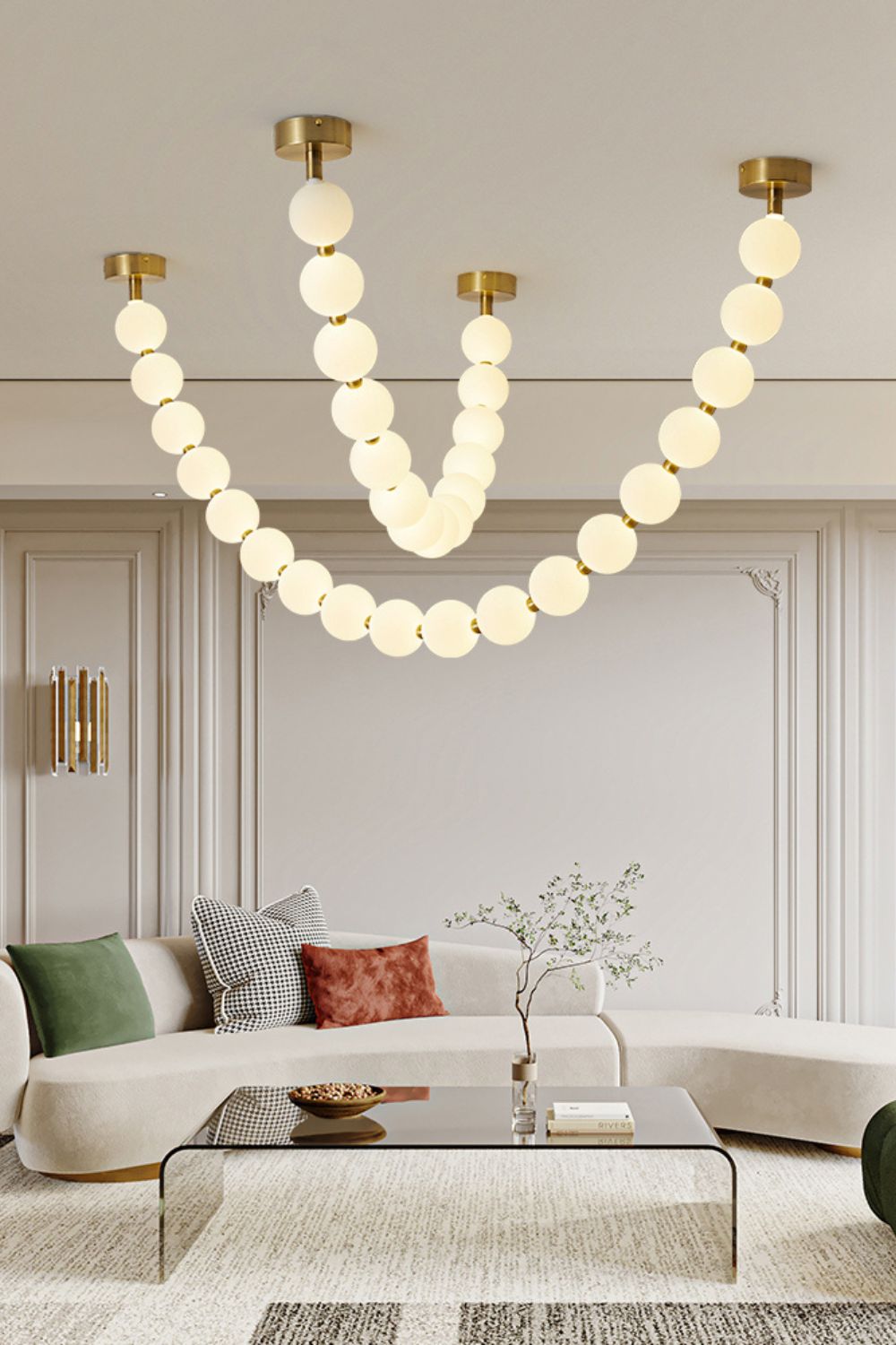 Pearl Necklace Balls Chandelier - Vakkerlight