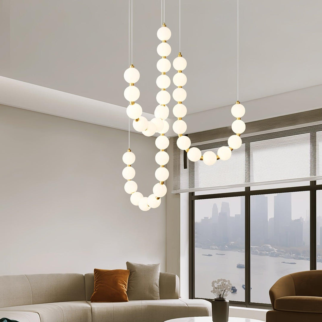 Acrylic Pearl Necklace Chandelier - Vakkerlight