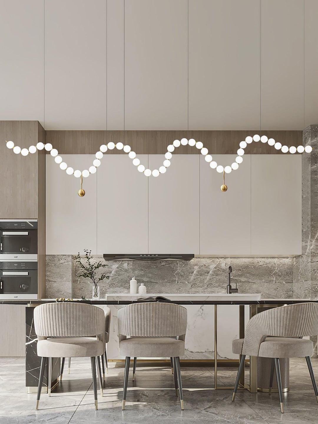 Acrylic Pearl Necklace Chandelier - Vakkerlight