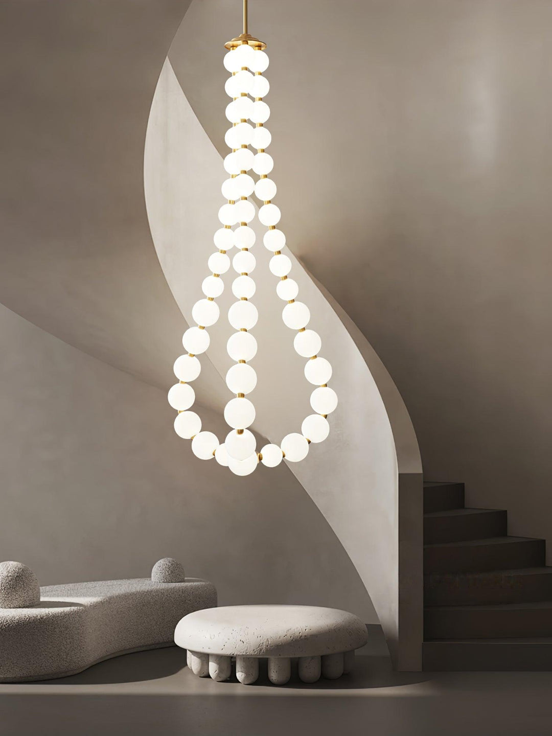 Acrylic Pearl Necklace Chandelier - Vakkerlight