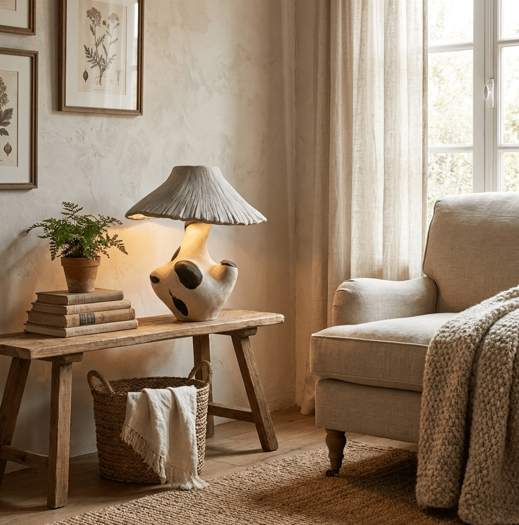 Pebble - Inlay Sculptural Plaster Table Lamp - Vakkerlight