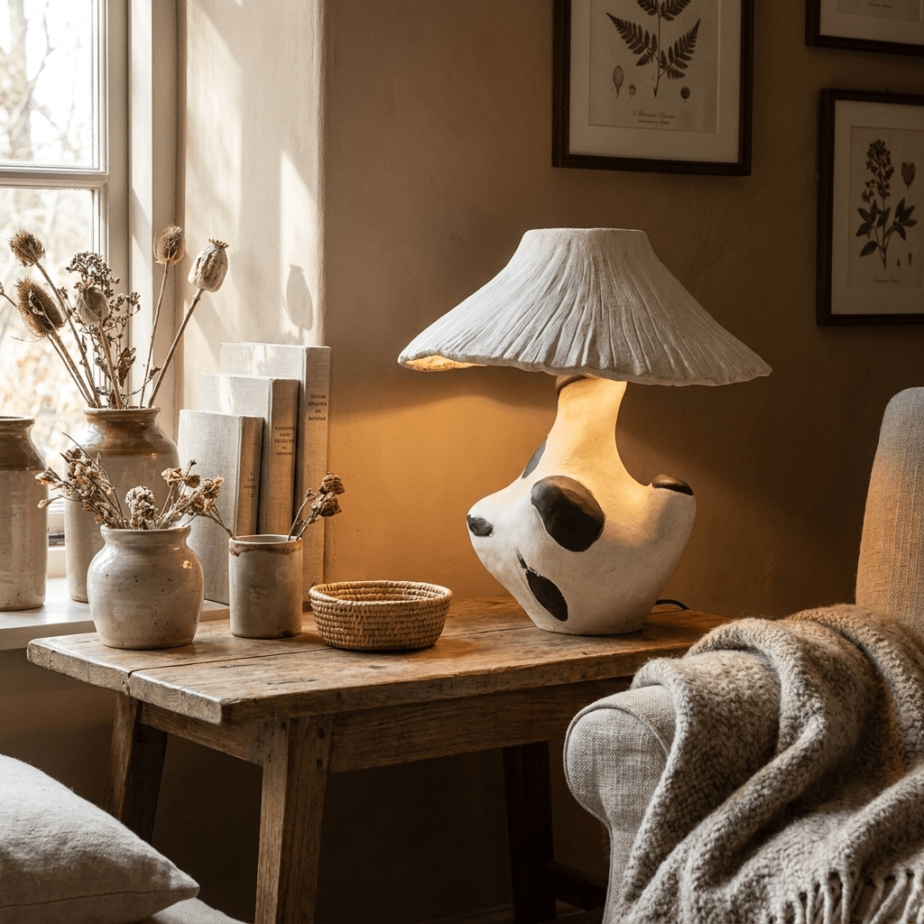 Pebble - Inlay Sculptural Plaster Table Lamp - Vakkerlight