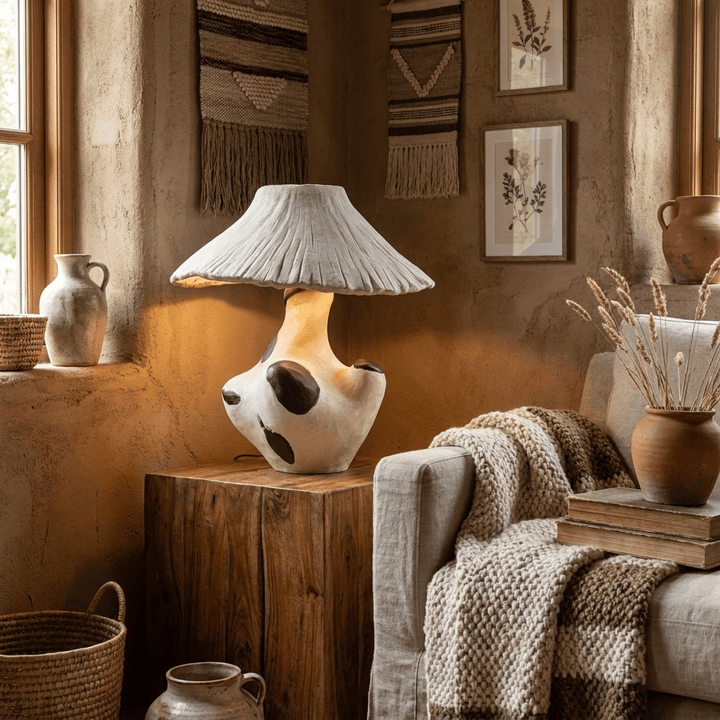 Pebble - Inlay Sculptural Plaster Table Lamp - Vakkerlight