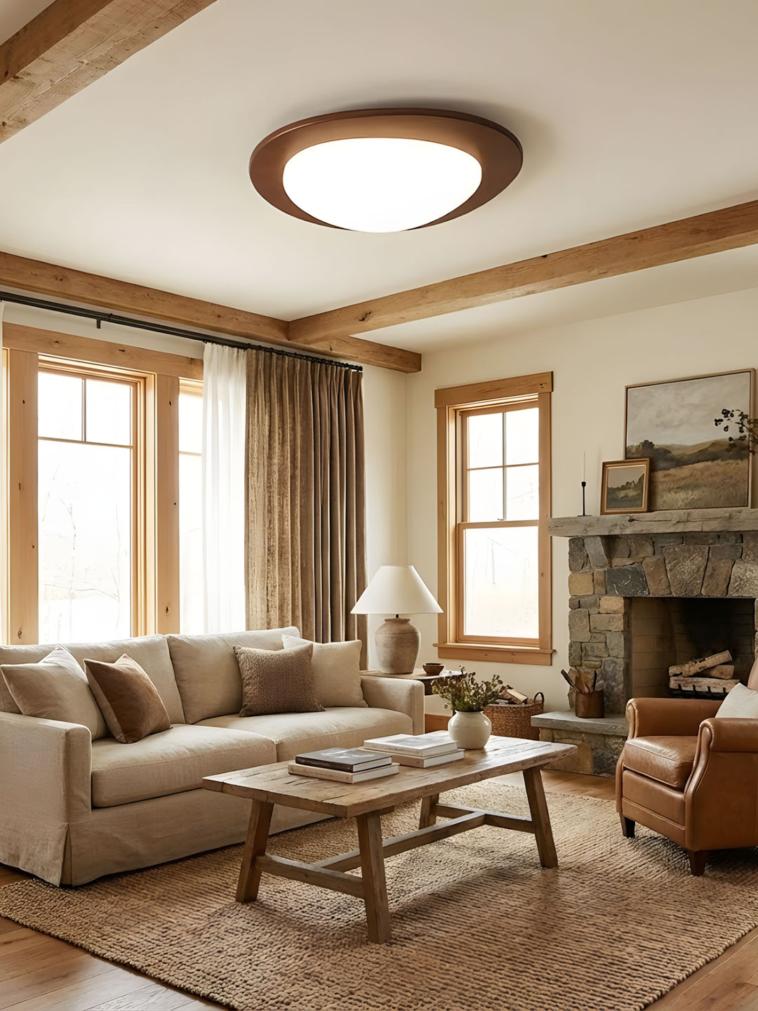 Pebble Wooden Ceiling Light - Vakkerlight