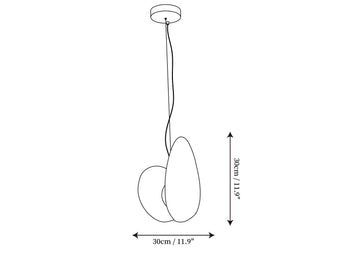 Luminaire suspendu en verre dépoli — Dimension drawings 1