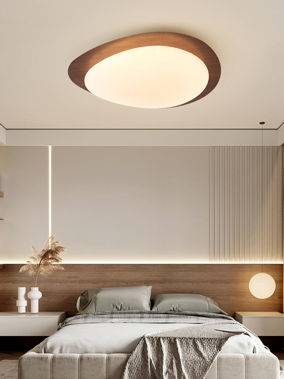 Pebble Walnut Ceiling Light - Vakkerlight