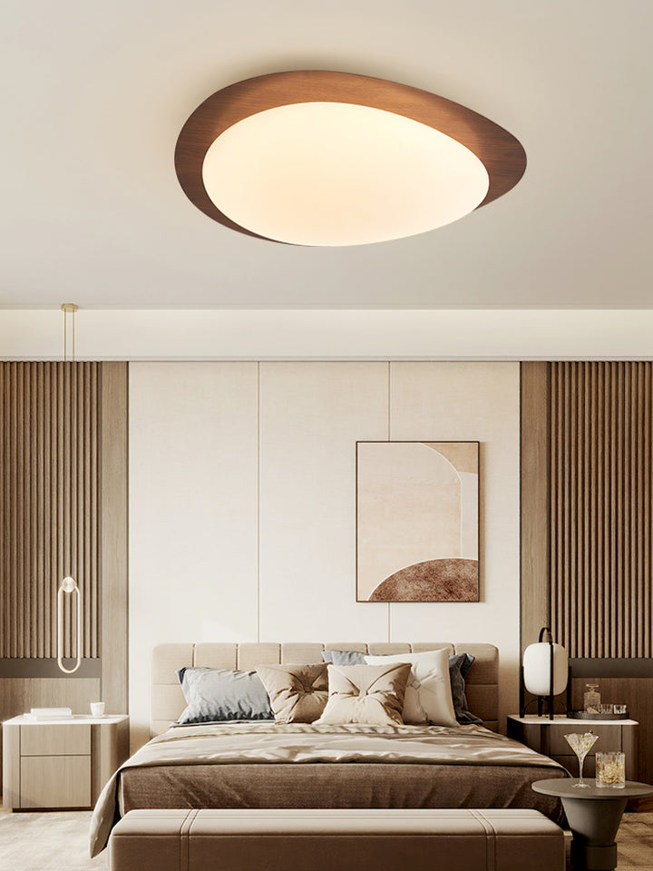 Pebble Walnut Ceiling Light - Vakkerlight