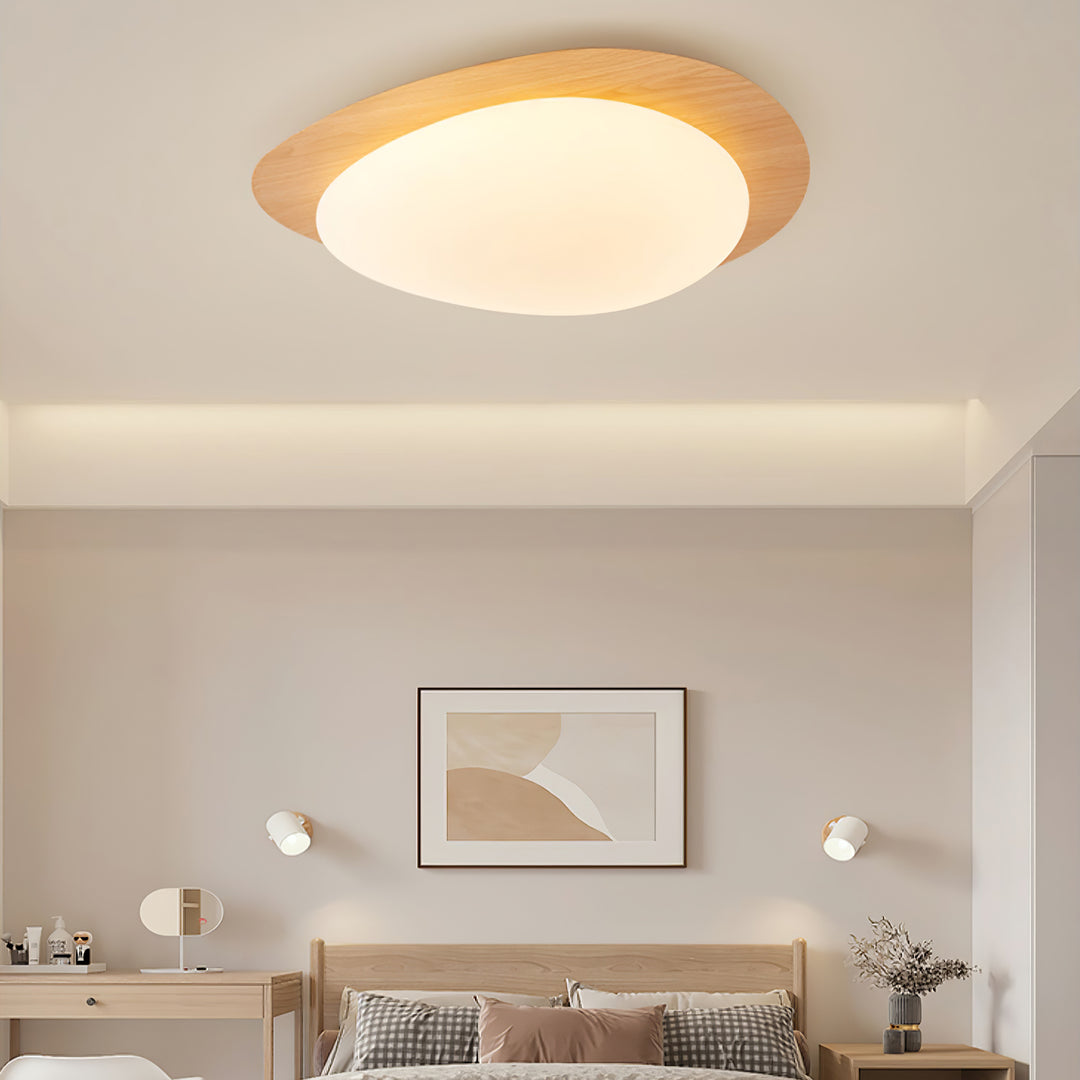 Pebble Walnut Ceiling Light