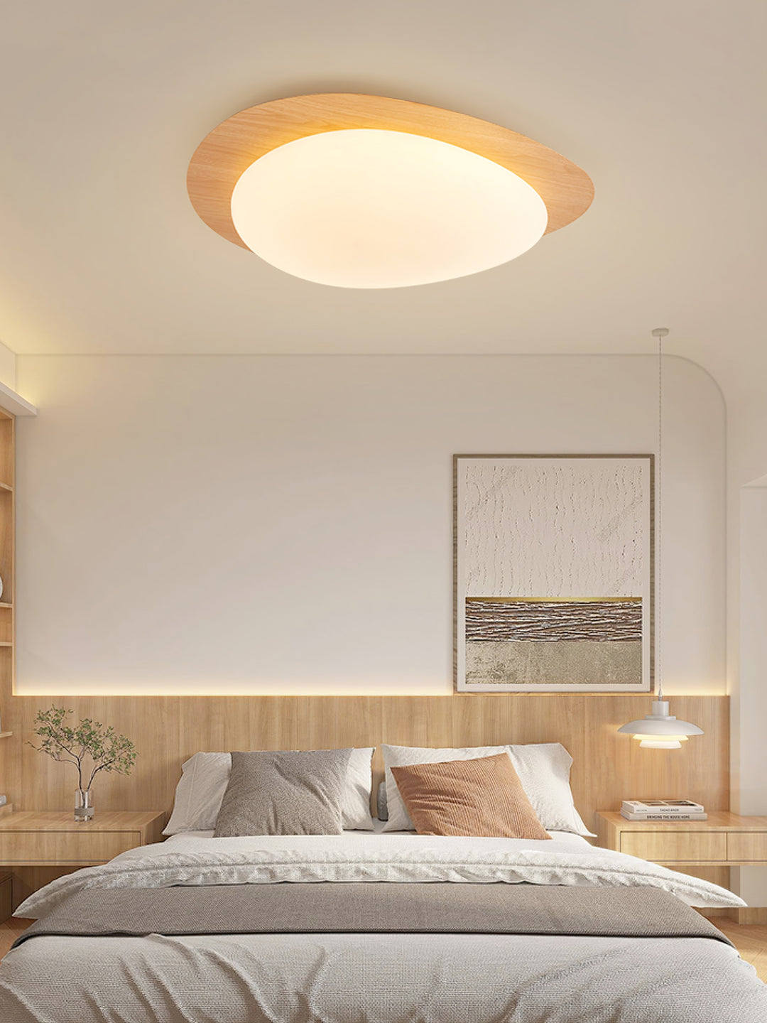 Pebble Walnut Ceiling Light - Vakkerlight