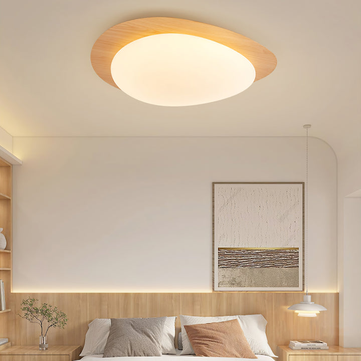 Pebble Walnut Ceiling Light - Vakkerlight