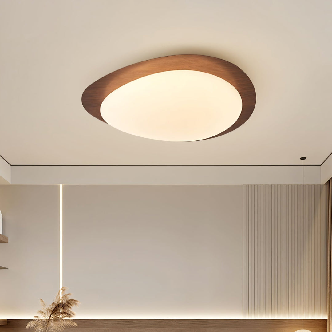 Pebble Walnut Ceiling Light - Vakkerlight