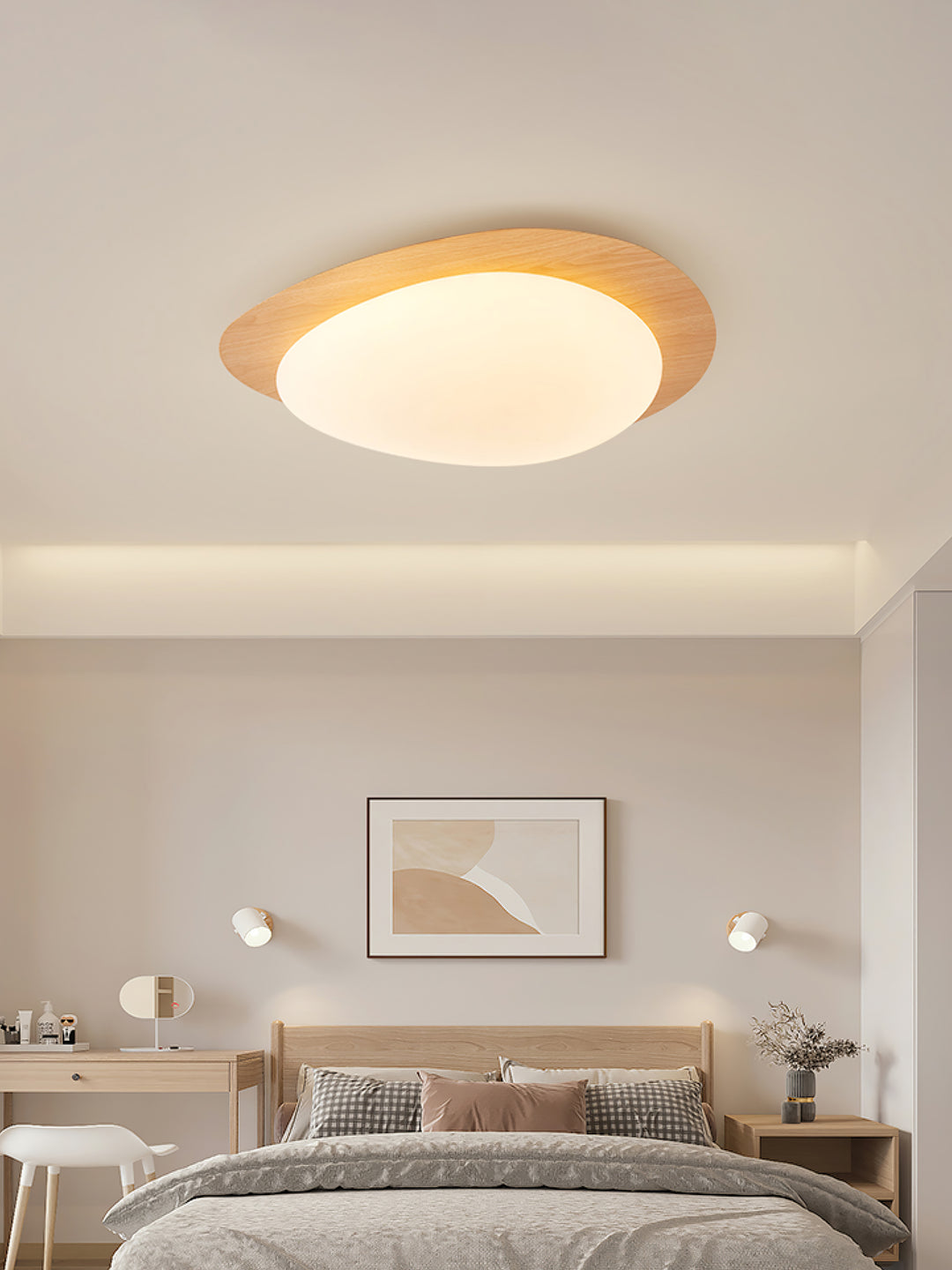 Pebble Walnut Ceiling Light - Vakkerlight