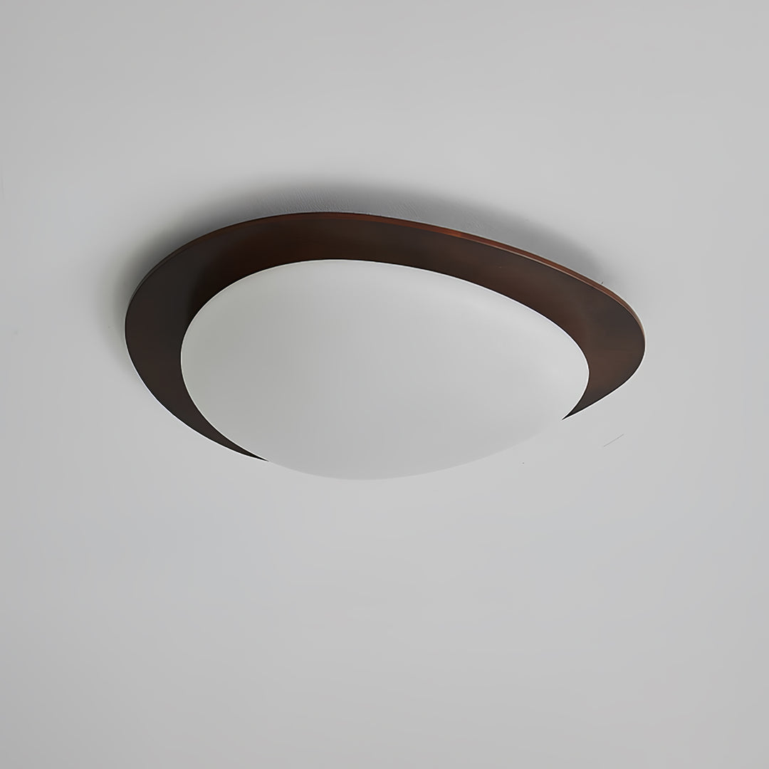 Pebble Walnut Ceiling Light