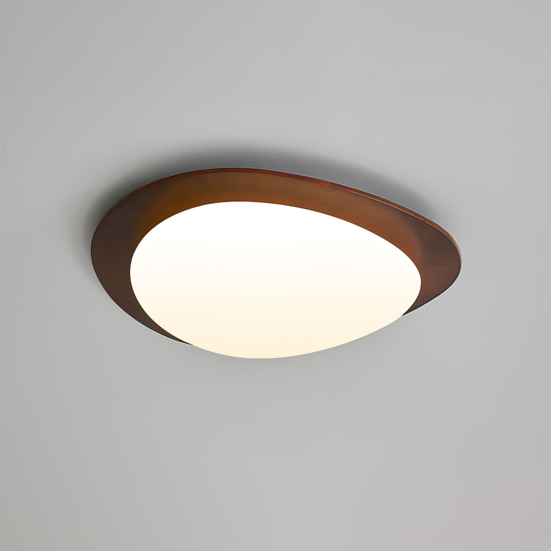 Pebble Walnut Ceiling Light