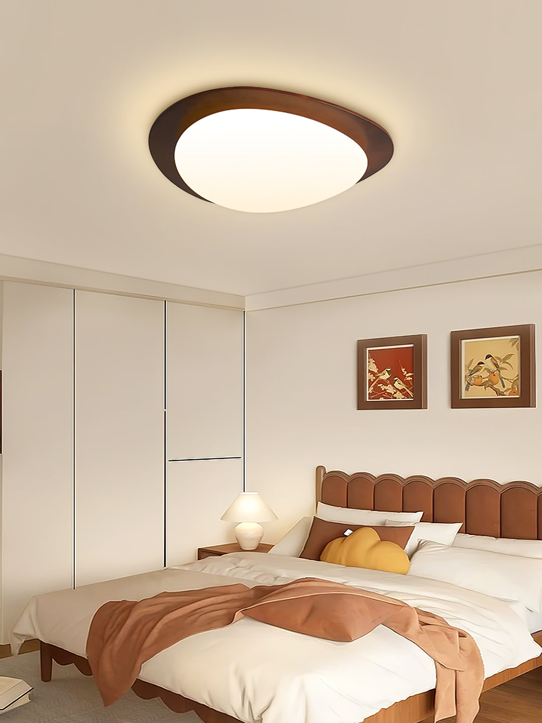 Pebble Walnut Ceiling Light