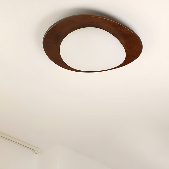 Pebble Walnut Ceiling Light