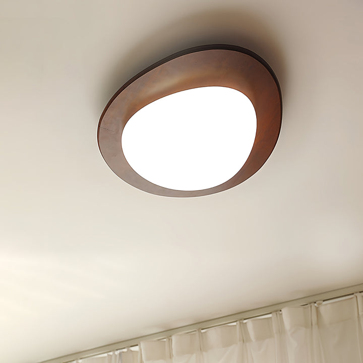 Pebble Walnut Ceiling Light