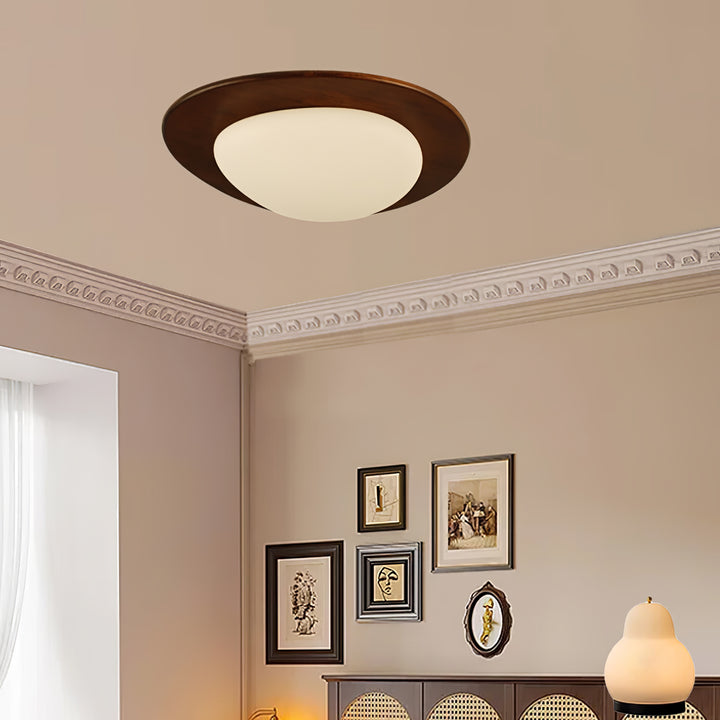 Pebble Walnut Ceiling Light