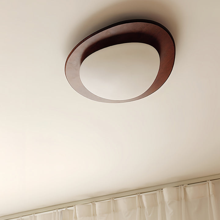 Pebble Walnut Ceiling Light