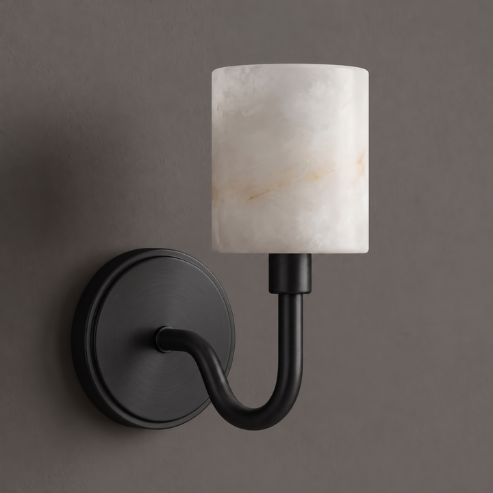 Pellarine Alabaster Cylinder Wall Sconce
