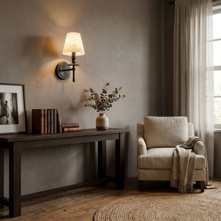 Pellisane Alabaster Shade Wall Sconce