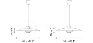 Tiered Disk Pendant Light — Dimension drawings 1