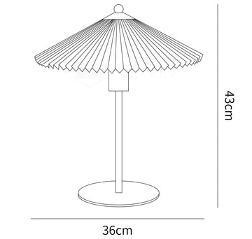 Perla Pleated Table Lamp — Dimension drawings 1