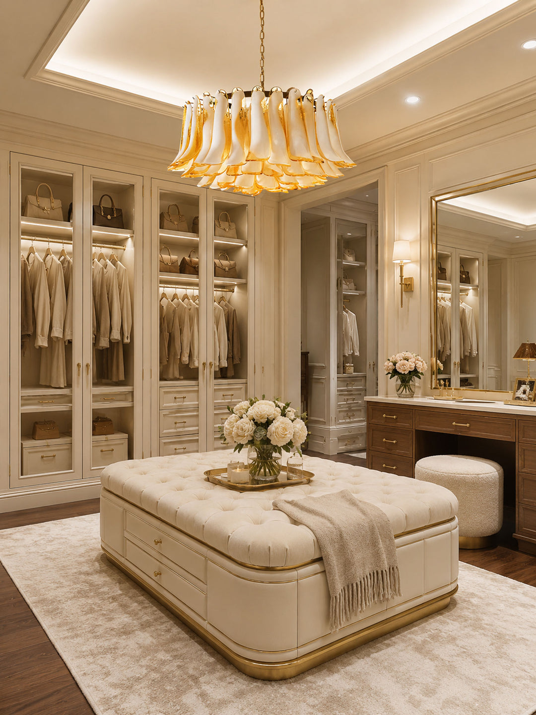Petal Amber Glass Chandelier - Vakkerlight