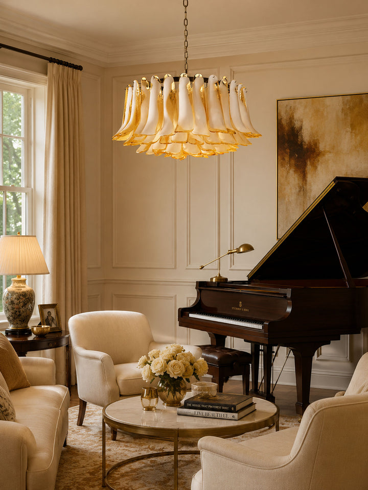 Petal Amber Glass Chandelier - Vakkerlight