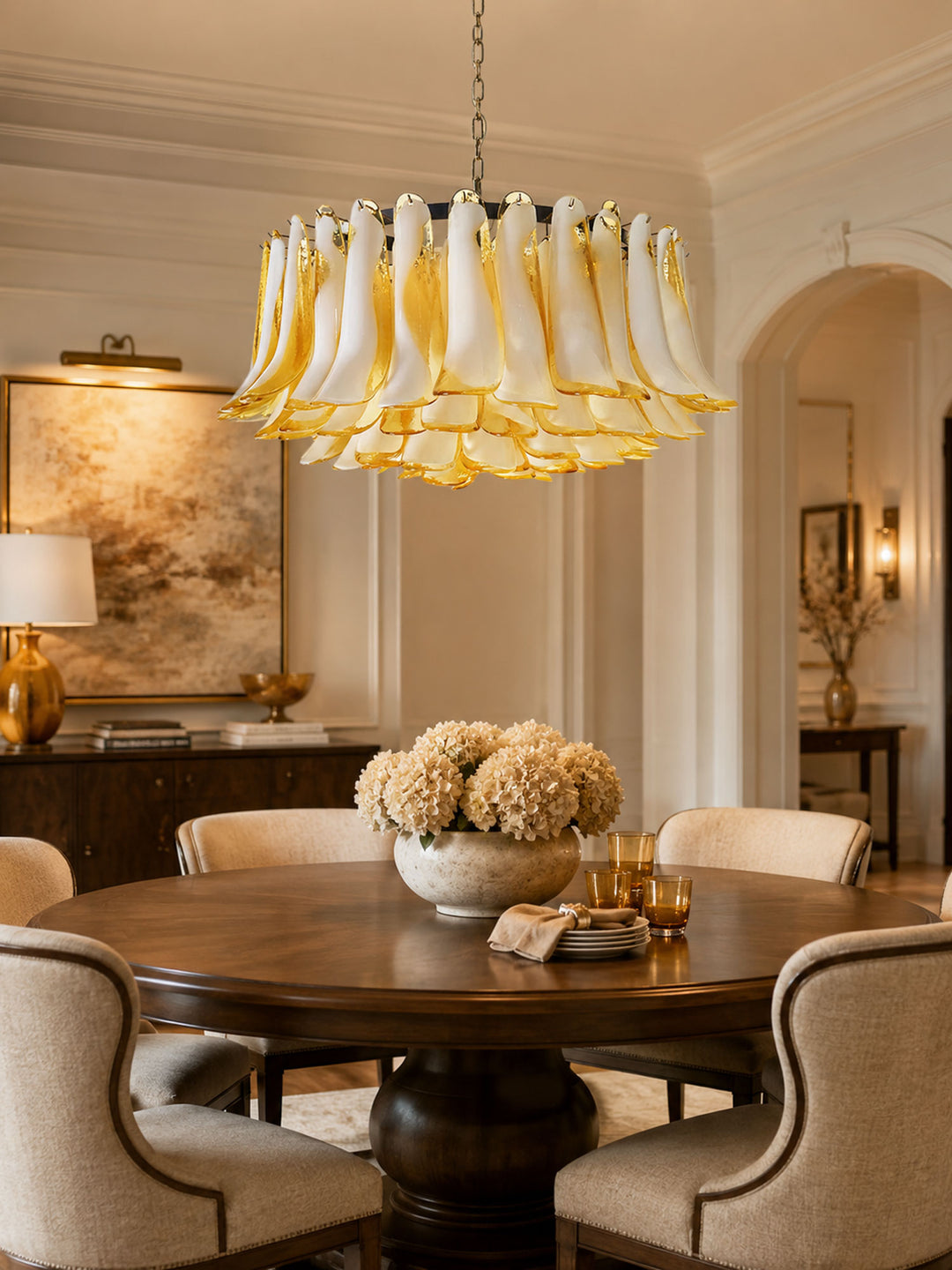 Petal Amber Glass Chandelier - Vakkerlight
