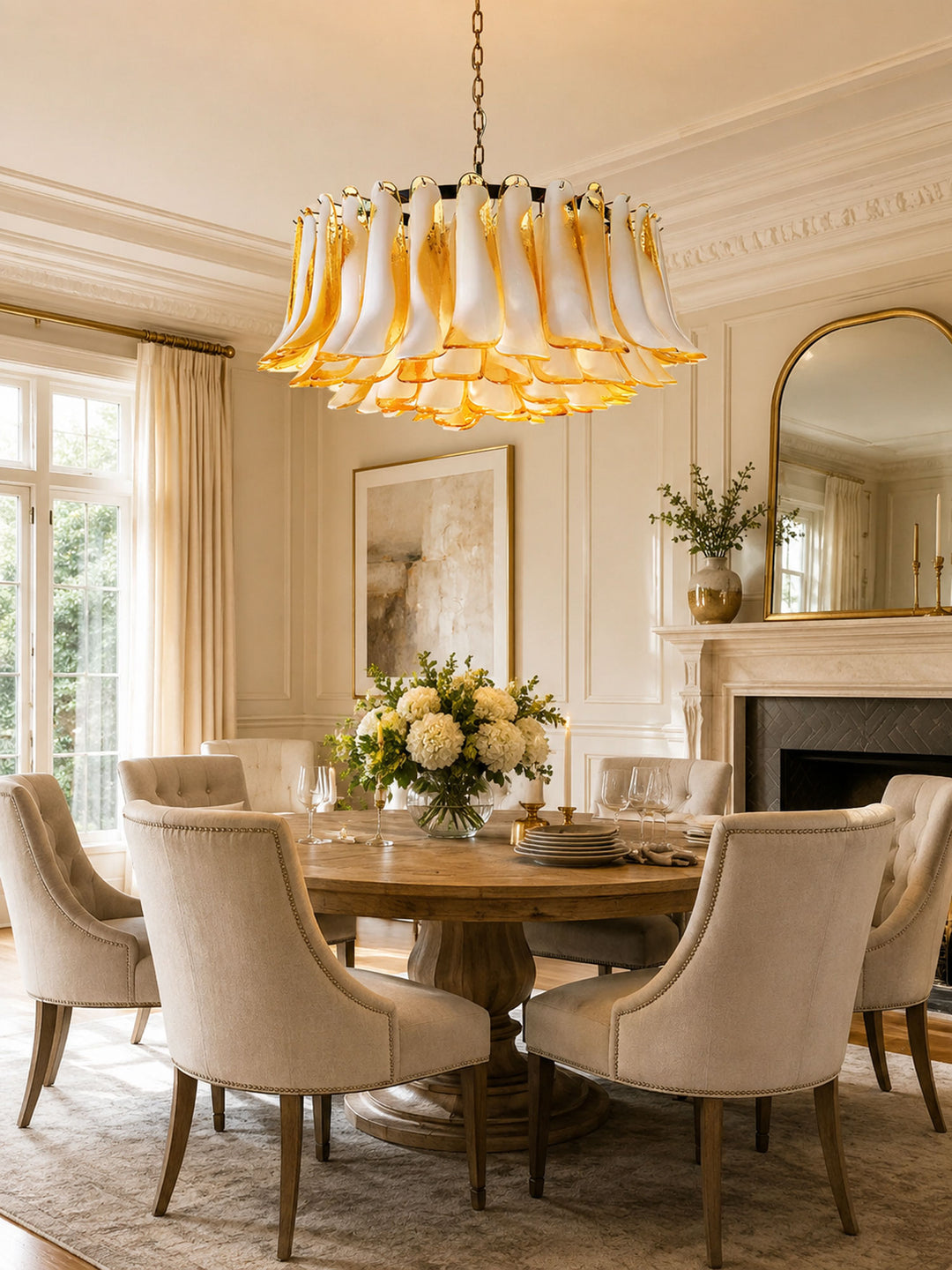 Petal Amber Glass Chandelier - Vakkerlight