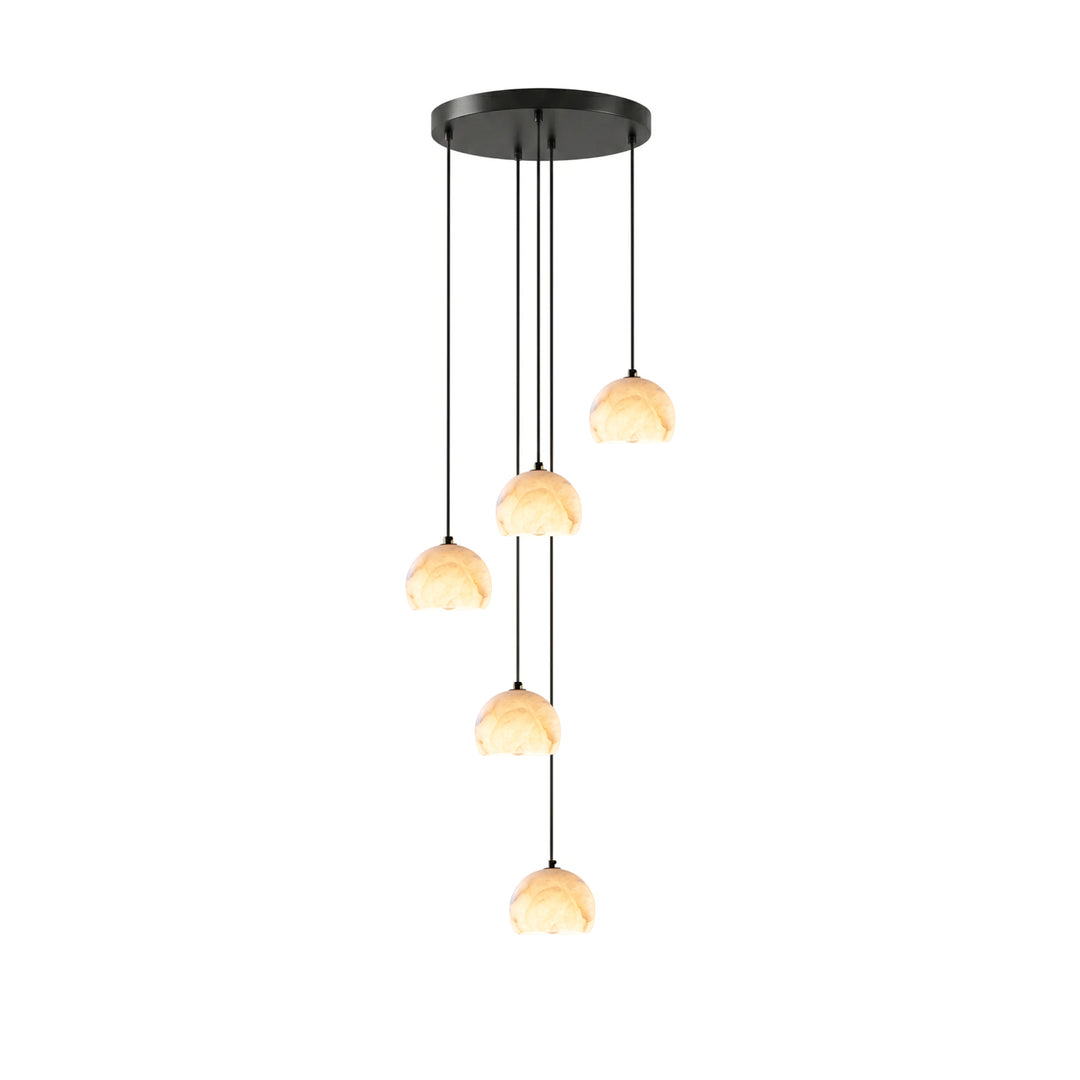 Petal Alabaster Dome Staircase Chandelier - Vakkerlight