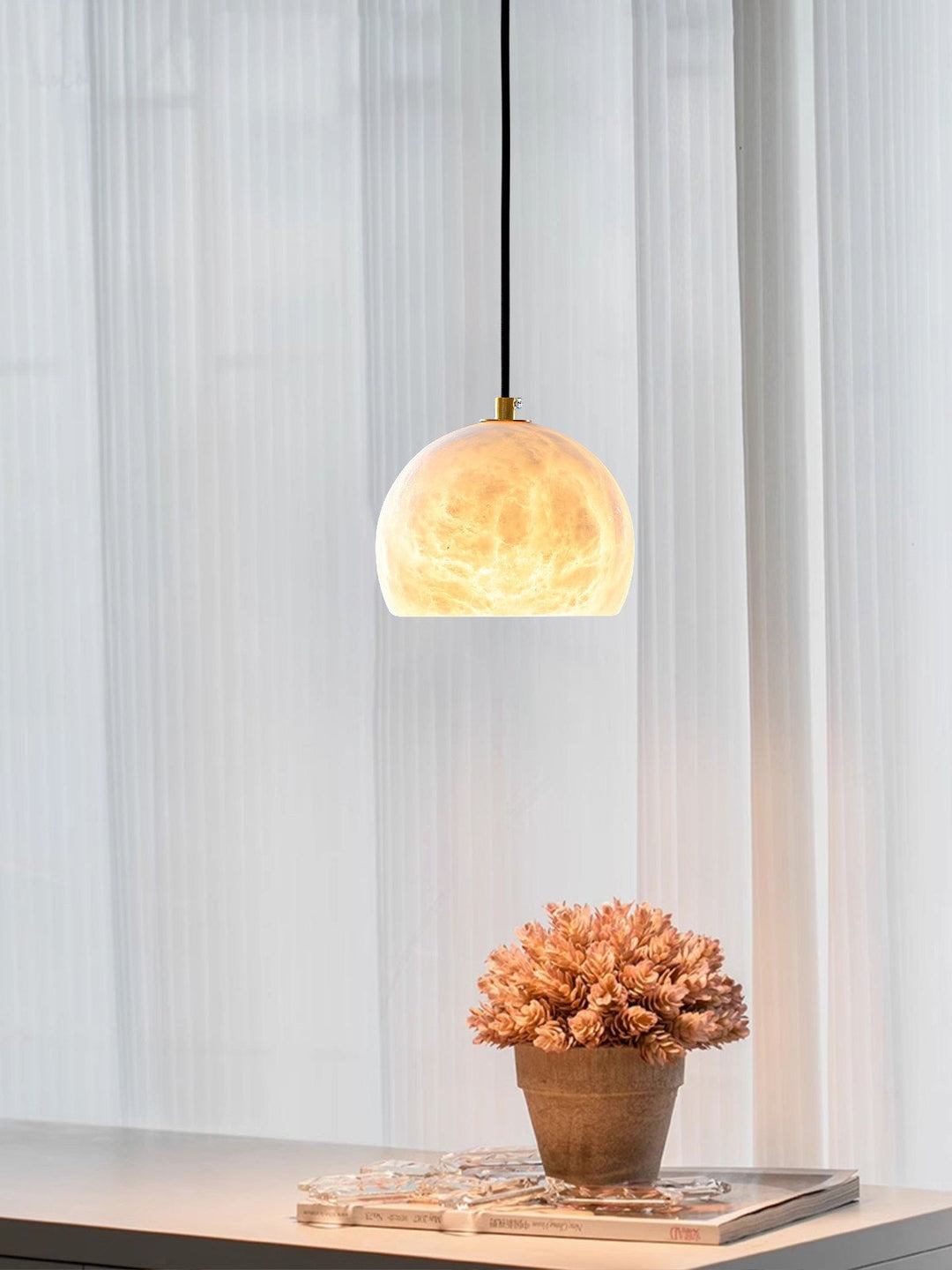 Petal Alabaster Dome Staircase Chandelier - Vakkerlight