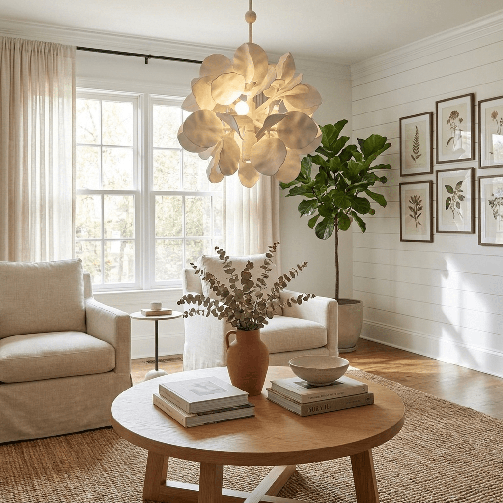 Petal Grove Plaster Chandelier - Vakkerlight