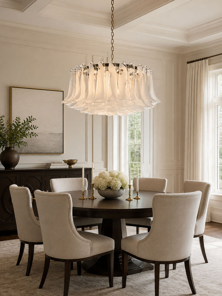 Petals White Glass Chandelier - Vakkerlight