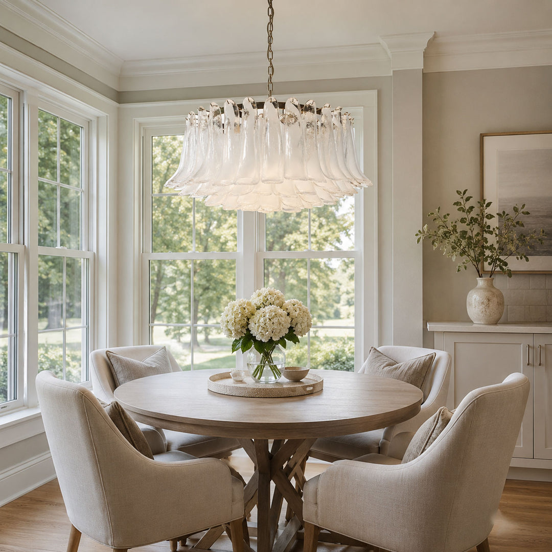 Petals White Glass Chandelier - Vakkerlight